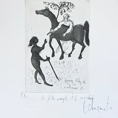 La fille couple et le cavalier