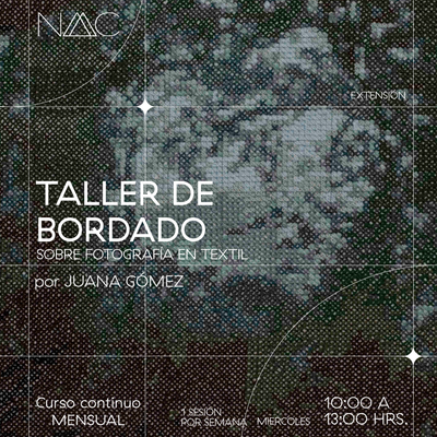 Taller de bordado sobre fotografía en textil